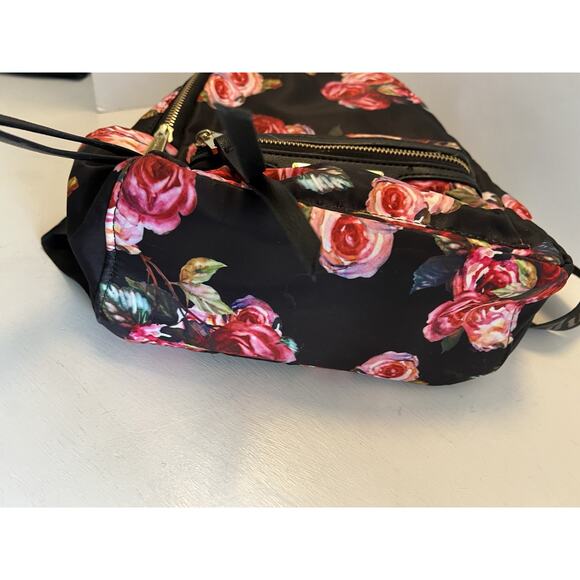 Juicy couture Backpack Roses Black Pink Floral Small Gold Hardware Nylon main image 4